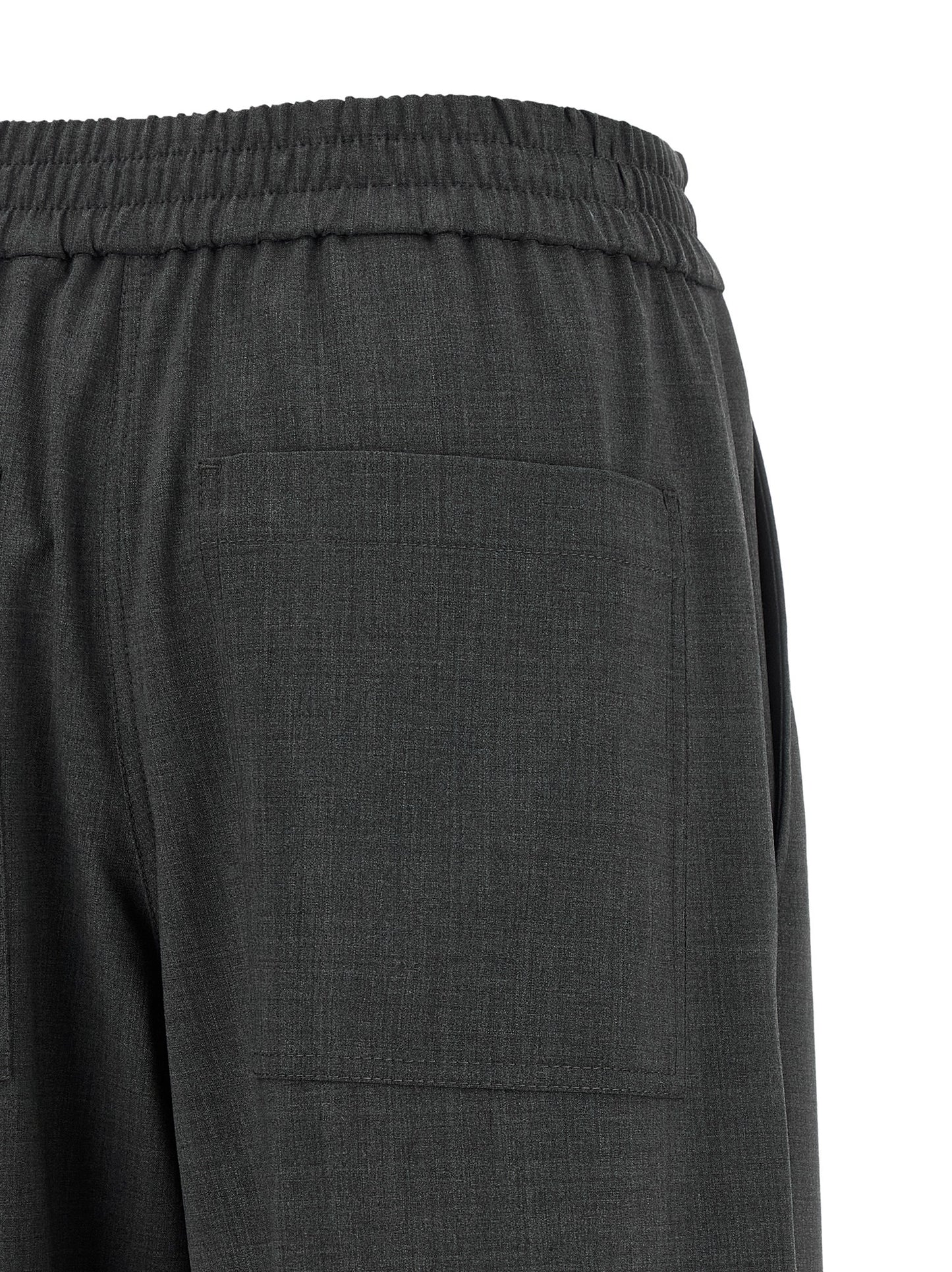 Brunello Cucinelli Graue Hose aus reiner Schurwolle mit ausgestelltem Bein