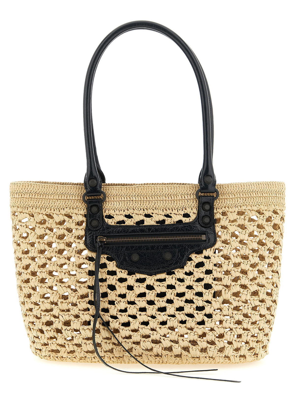 Balenciaga Schultertasche aus Leder in Beige