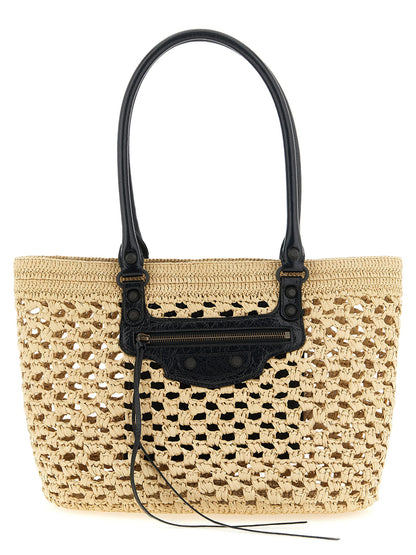 Balenciaga Schultertasche aus Leder in Beige
