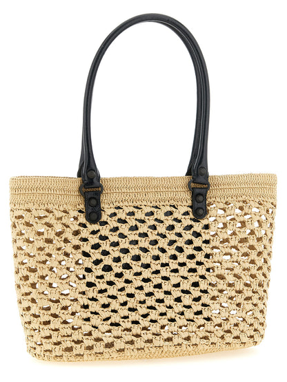 Balenciaga Schultertasche aus Leder in Beige
