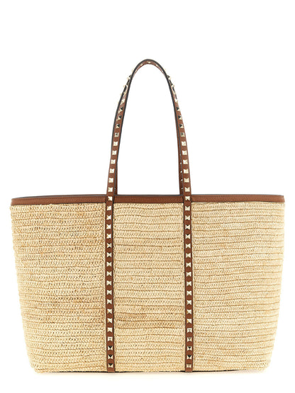 Valentino Garavani Beige Stroh-Tragetasche