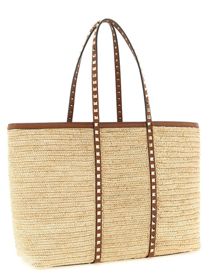 Valentino Garavani Beige Stroh-Tragetasche