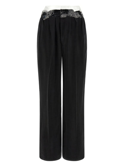 Maison Margiela Schwarze Kupferfarbene Freizeithose