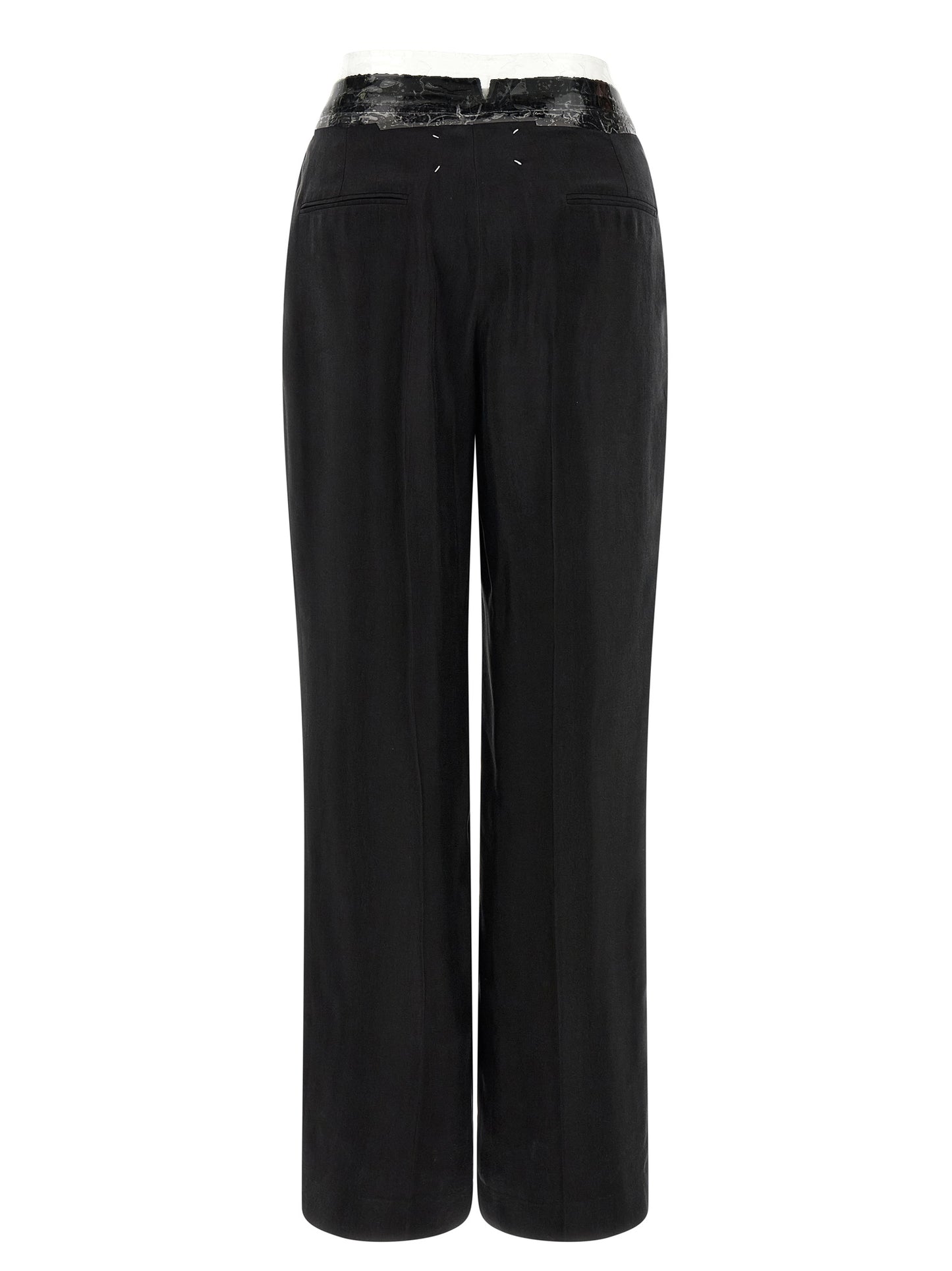 Maison Margiela Schwarze Kupferfarbene Freizeithose