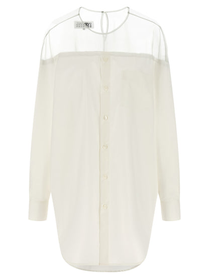 MM6 Maison Margiela Weiße Baumwollbluse