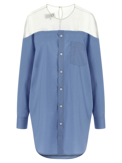 MM6 Maison Margiela Blaue Baumwollbluse
