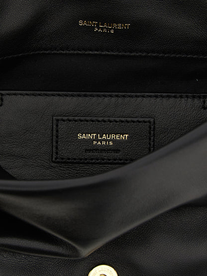 Saint Laurent Schwarze Lammleder-Schultertasche
