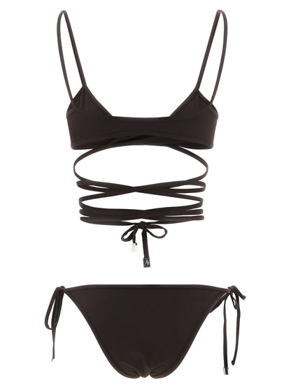 The Attico Brauner Bikini aus Polyamid