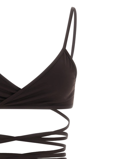 The Attico Brauner Bikini aus Polyamid