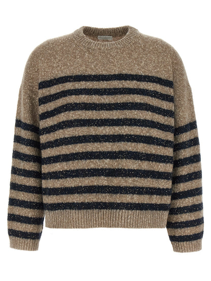Brunello Cucinelli Mehrfarbige Wollstrickjacke