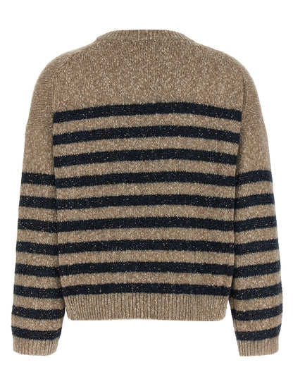 Brunello Cucinelli Mehrfarbige Wollstrickjacke