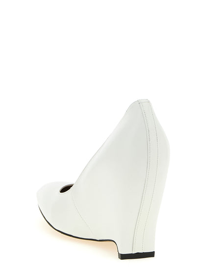 Maison Margiela Weiße Pumps aus Lammleder mit hohem Absatz