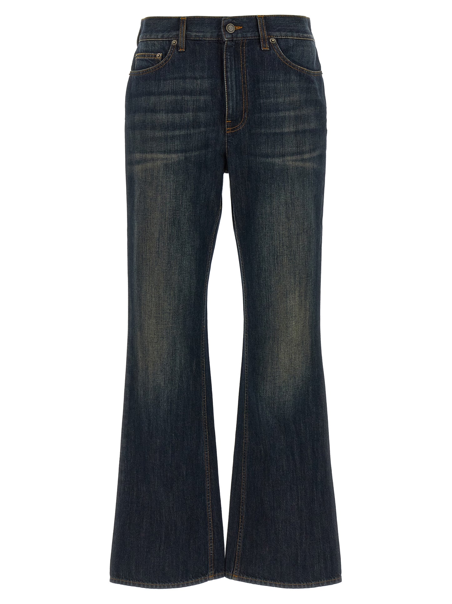 Burberry Blaue Baumwoll-Jeans mit ausgestelltem Bein