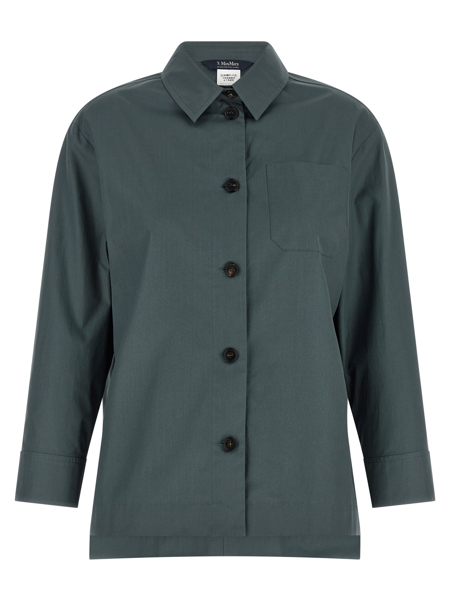 'S Max Mara Graue Baumwollbluse