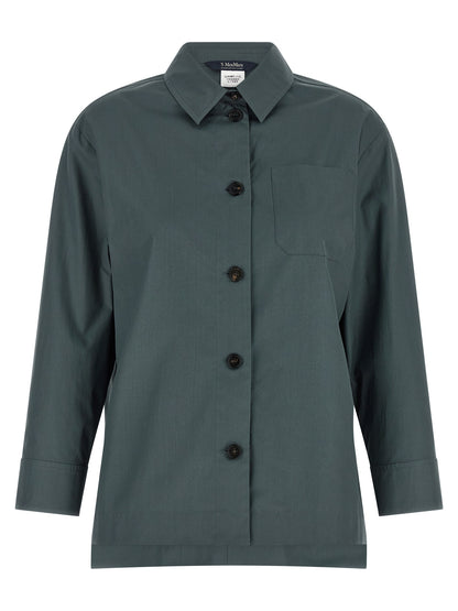 'S Max Mara Graue Baumwollbluse