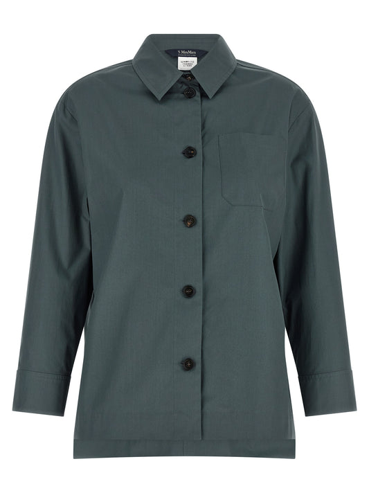 'S Max Mara Graue Baumwollbluse