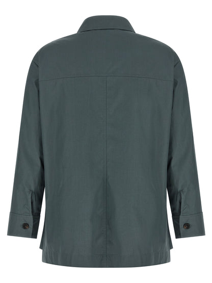 'S Max Mara Graue Baumwollbluse