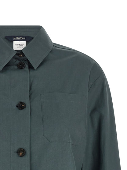 'S Max Mara Graue Baumwollbluse