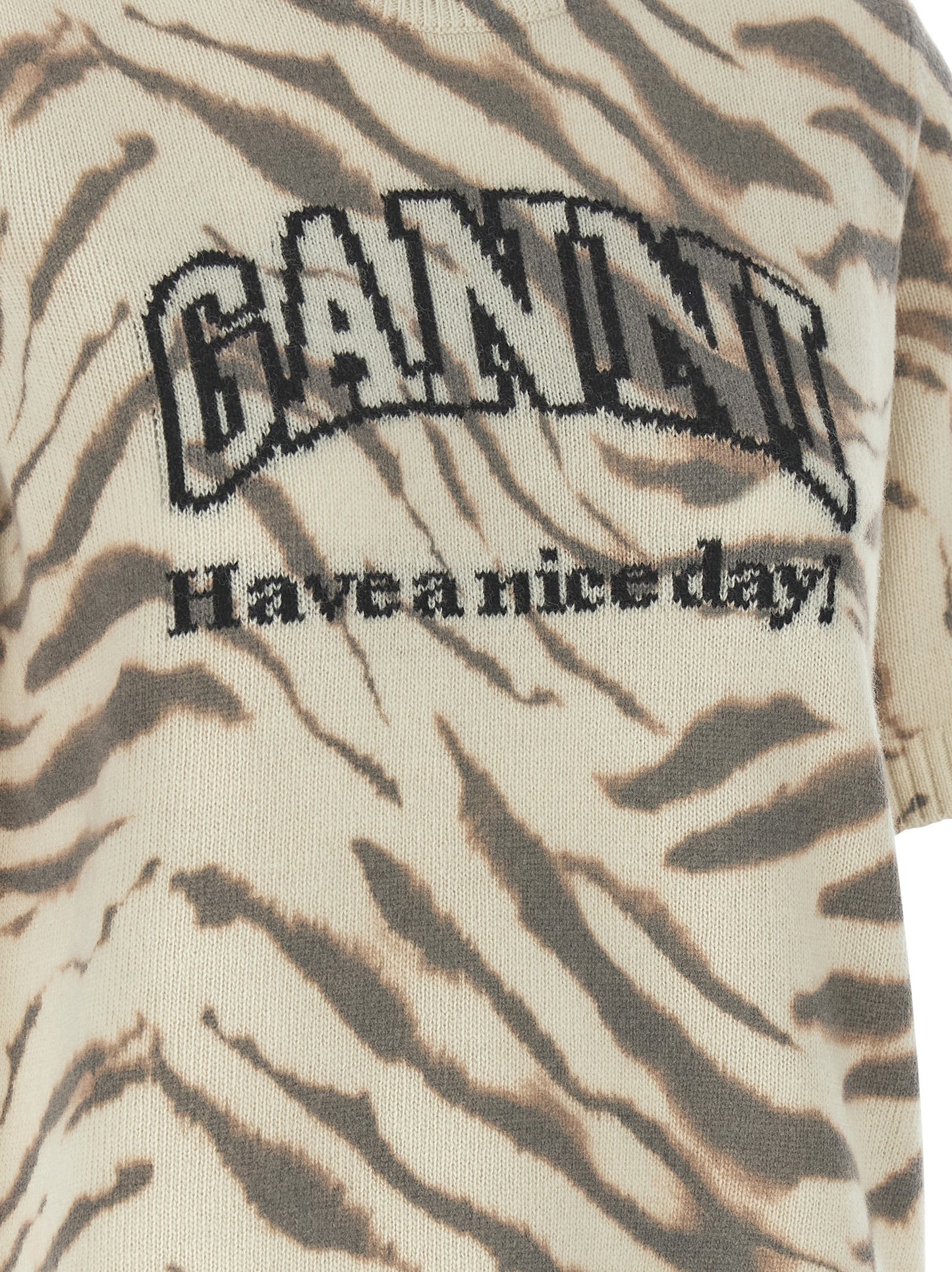 Ganni Mehrfarbige Wollstrickjacke