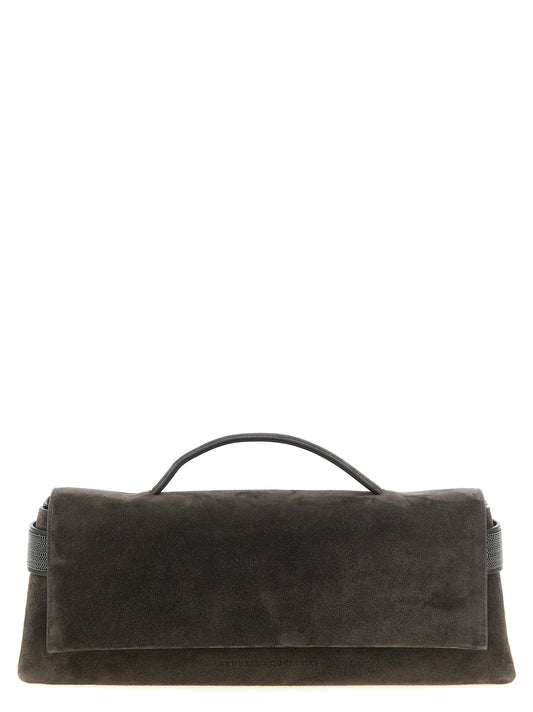 Brunello Cucinelli Braune Kalbsleder-Clutch