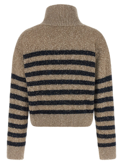 Brunello Cucinelli Mehrfarbige Wollstrickjacke