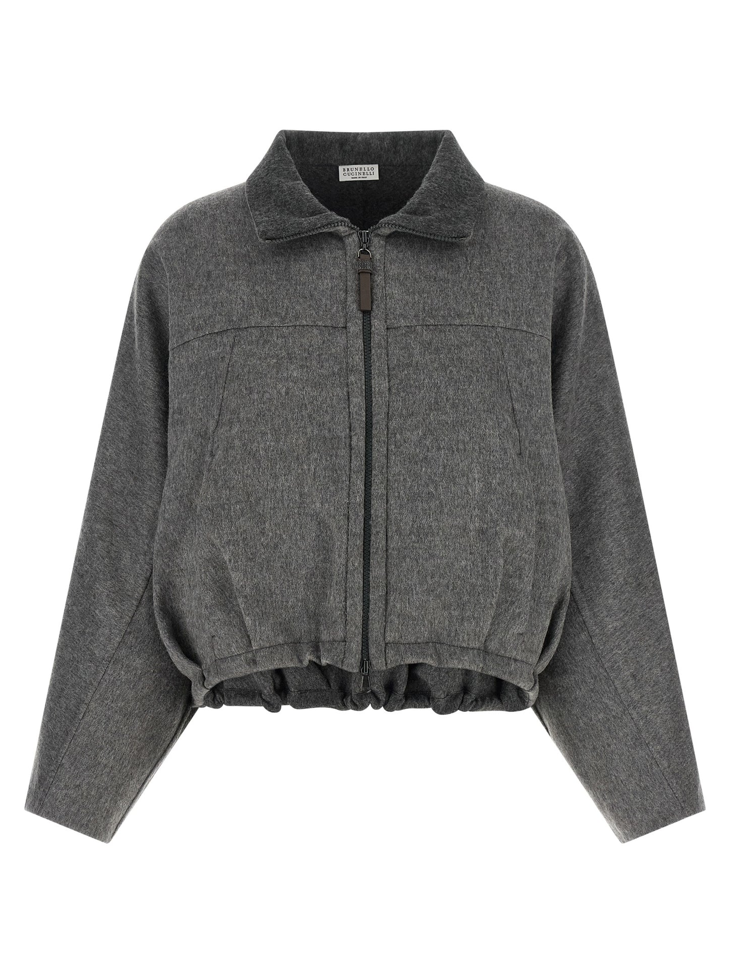 Brunello Cucinelli Grauer Virgin Wool Maxikleid