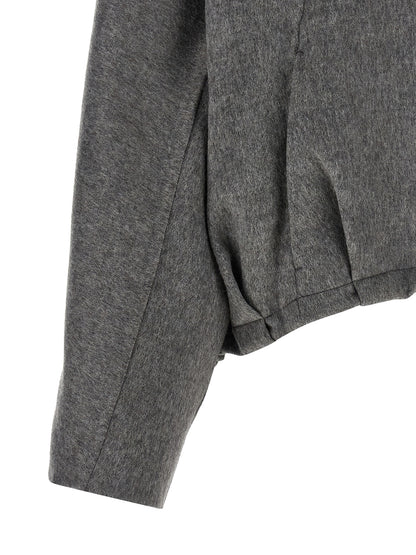 Brunello Cucinelli Grauer Virgin Wool Maxikleid