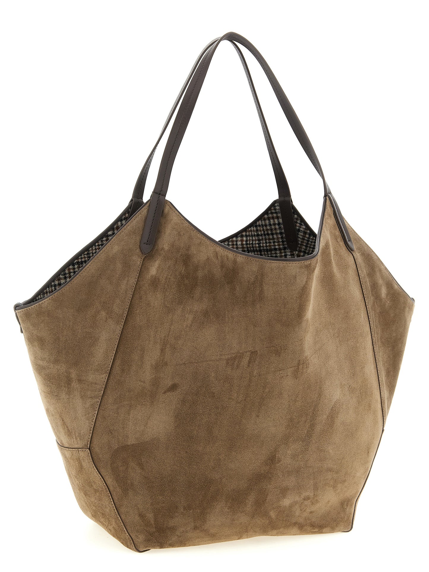 Brunello Cucinelli Braune Alpaka-Ledertasche