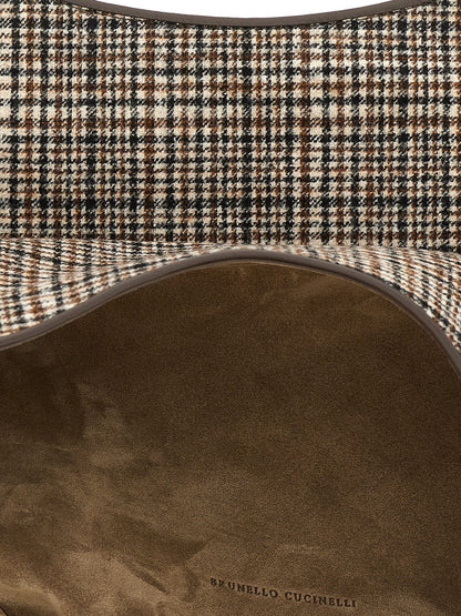 Brunello Cucinelli Braune Alpaka-Ledertasche