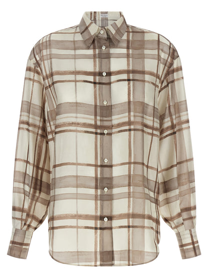 Brunello Cucinelli Beige Seidenbluse