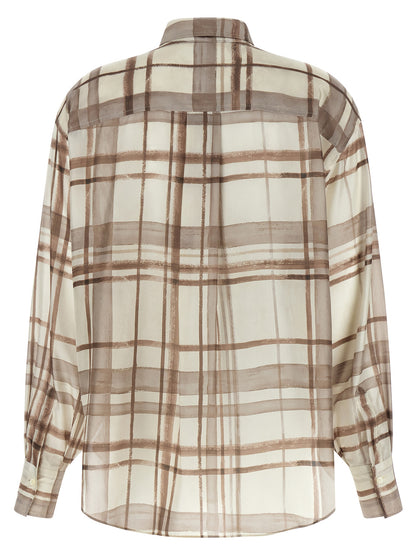 Brunello Cucinelli Beige Seidenbluse