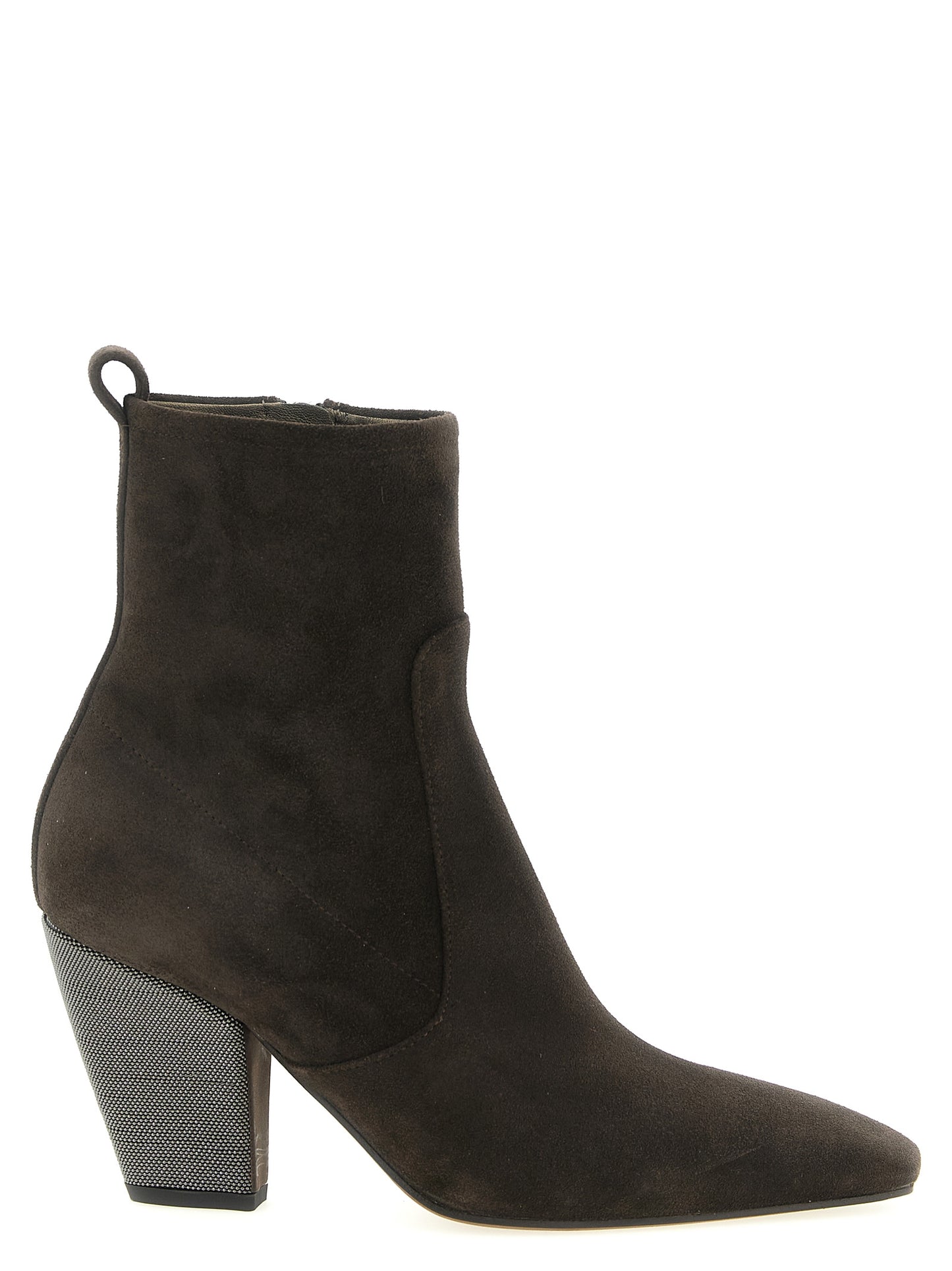 Brunello Cucinelli Ankle Boots aus braunem Kalbsleder