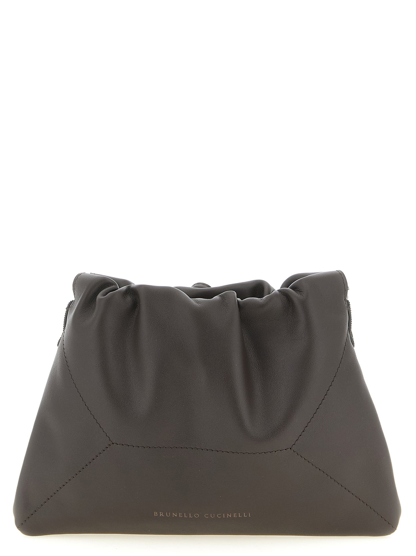 Brunello Cucinelli Braune Kalbsleder-Clutch