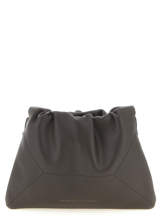 Brunello Cucinelli Braune Kalbsleder-Clutch