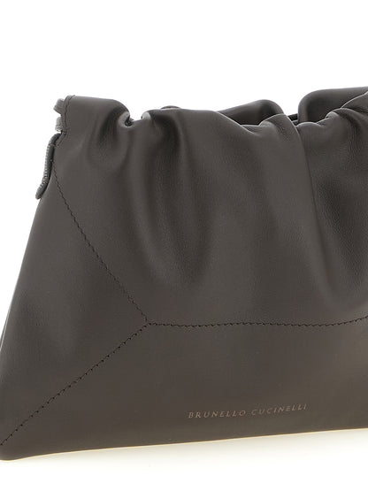 Brunello Cucinelli Braune Kalbsleder-Clutch