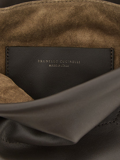 Brunello Cucinelli Braune Kalbsleder-Clutch