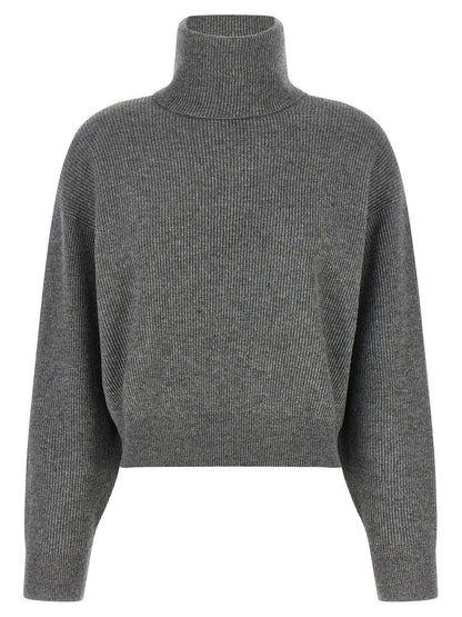 Brunello Cucinelli Grauer Cardigan aus reiner Schurwolle