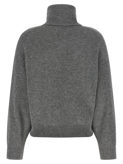 Brunello Cucinelli Grauer Cardigan aus reiner Schurwolle