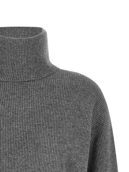 Brunello Cucinelli Grauer Cardigan aus reiner Schurwolle