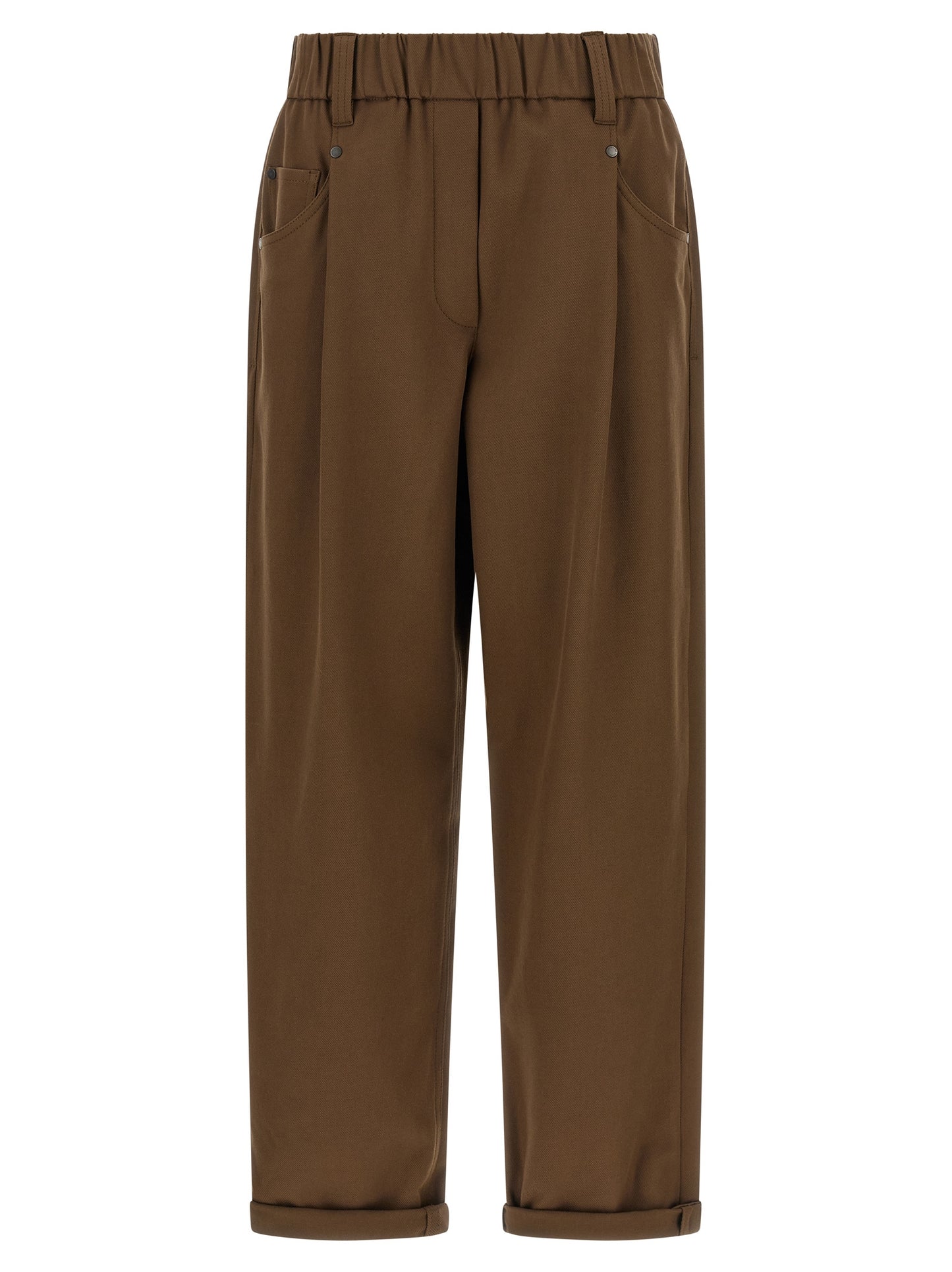 Brunello Cucinelli Braune Baumwollhose für die Freizeit