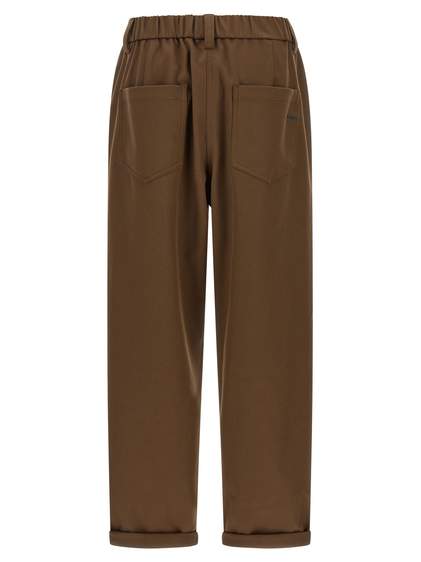 Brunello Cucinelli Braune Baumwollhose für die Freizeit
