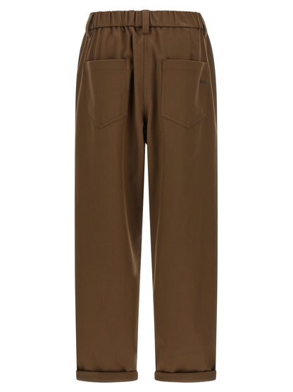 Brunello Cucinelli Braune Baumwollhose für die Freizeit