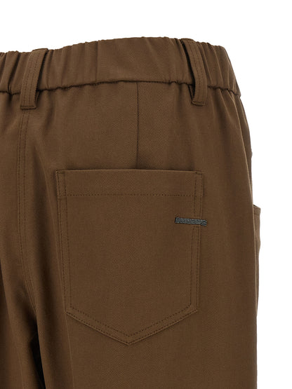Brunello Cucinelli Braune Baumwollhose für die Freizeit