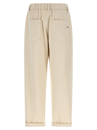 Brunello Cucinelli Beige Cotton Casual Pants