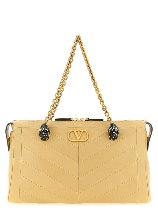 Valentino Garavani Beige Lammleder-Schultertasche