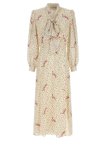 Valentino Garavani Mehrfarbiges Seiden-Midikleid