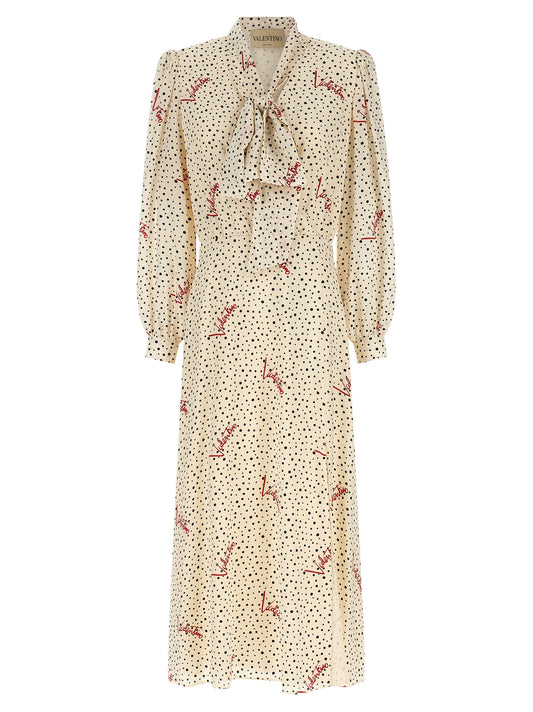 Valentino Garavani Mehrfarbiges Seiden-Midikleid