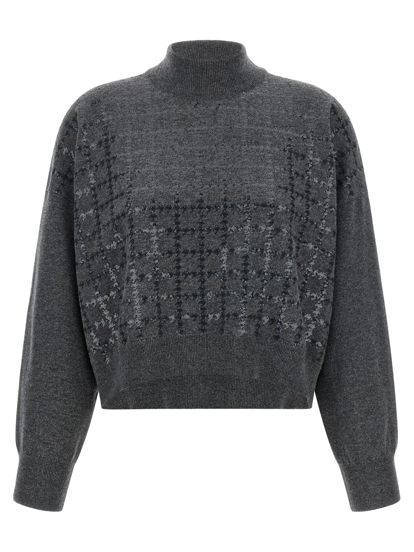 Brunello Cucinelli Grauer Kaschmir-Strickjacke