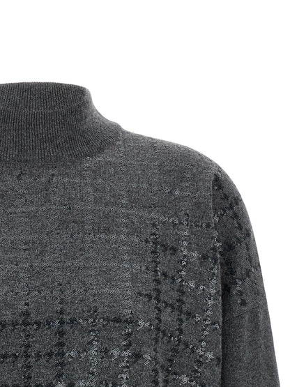Brunello Cucinelli Grauer Kaschmir-Strickjacke