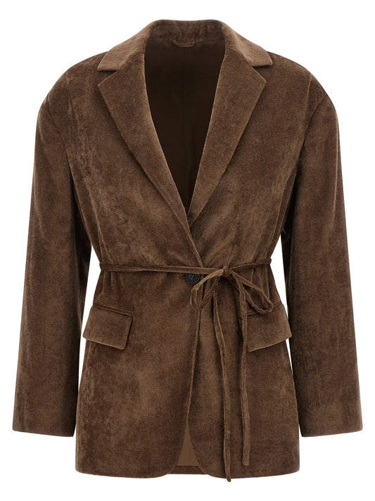 Brunello Cucinelli Brauner Viskose-Blazer